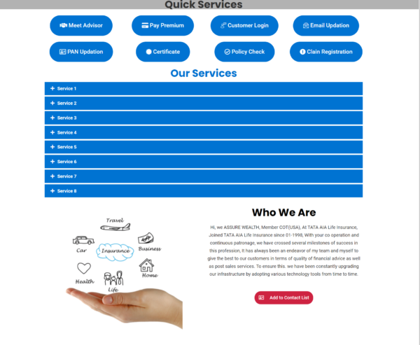 Tata AIA Digital Visiting Card - Image 2